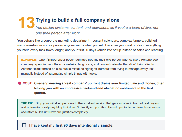 The Ultimate 53 Side Hustle Mistakes Checklist (PDF Guide)
